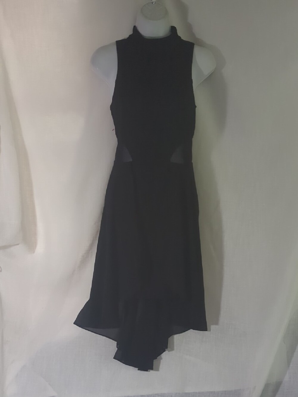 NWT Bebe Vented Black Asymmetrical Party Formal Dress